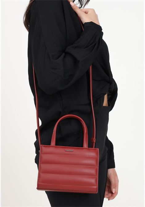 Burgundy Line Quilt Mini Tote shoulder bag for women CALVIN KLEIN | K60K612116XAI